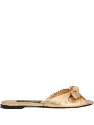 Bow-detail Leather Sandals