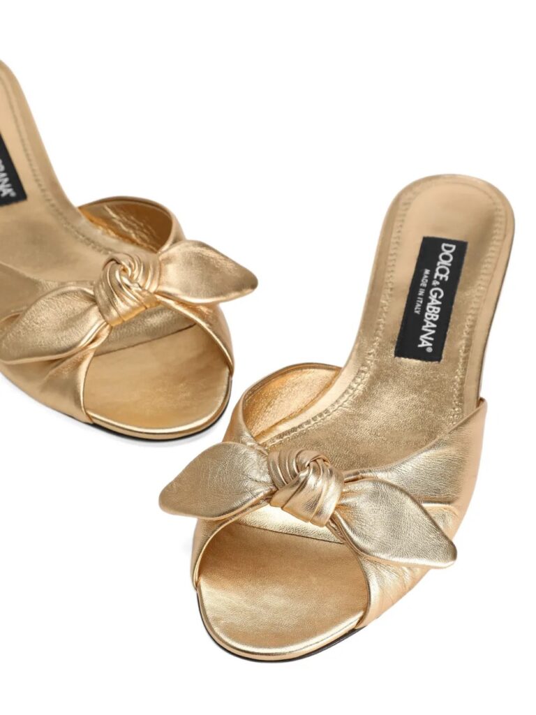 Bow-detail Leather Sandals Full Size Image 2