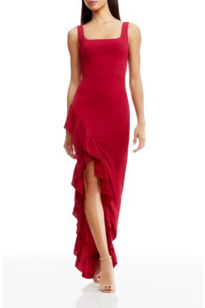 DRESS THE POPULATION Charlene Ruffle Gown