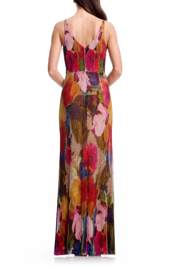 Jordan Floral Metallic Gown Full Size Image 5