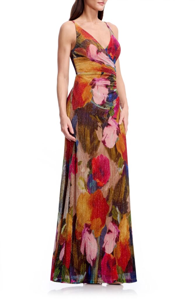 Jordan Floral Metallic Gown Full Size Image 2
