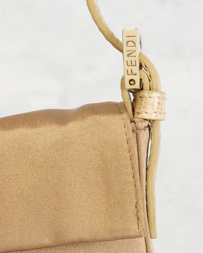 Crystal Embellished Satin Mini Baguette Shoulder Bag Full Size Image 3