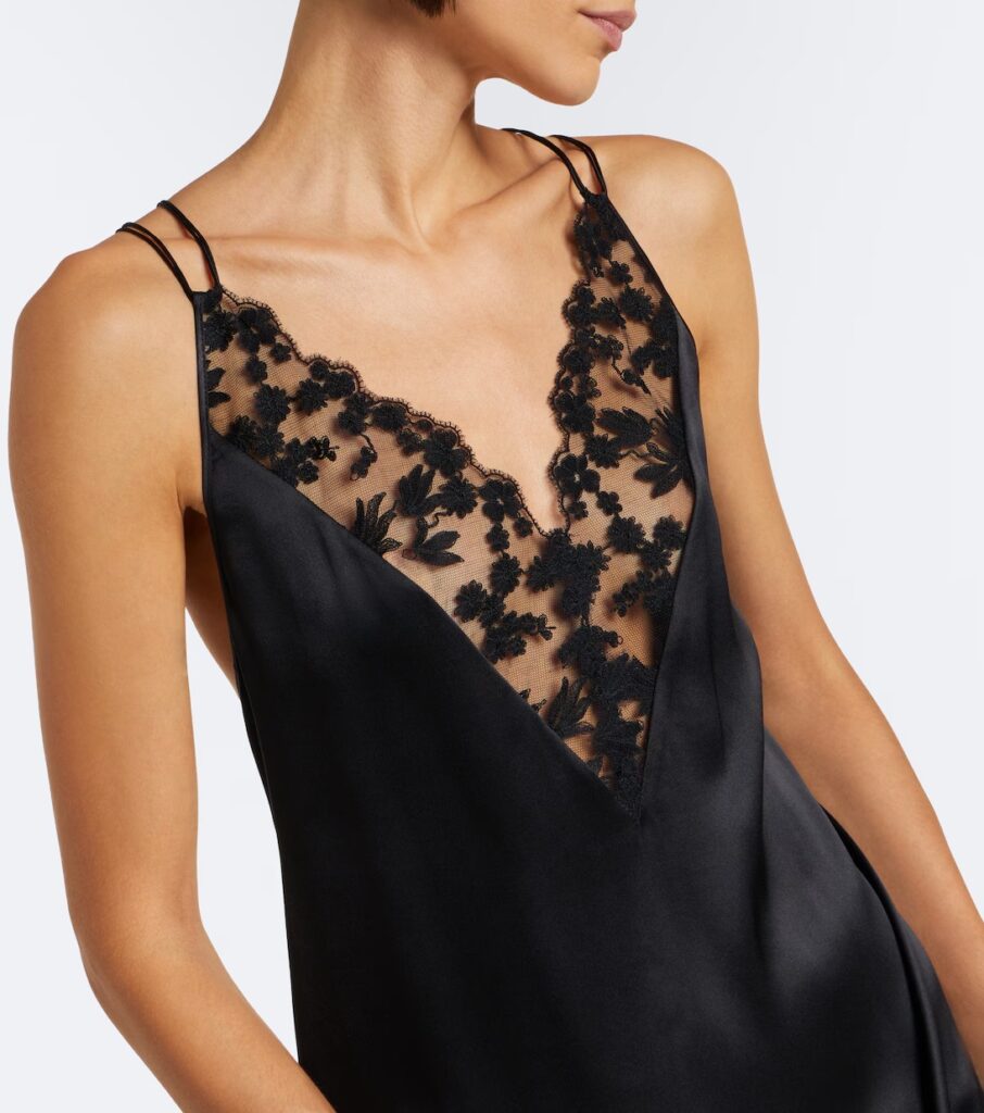 Lace-trimmed Silk Slip Dress Full Size Image 7