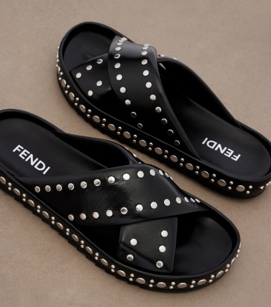 Studded Leather Slides Full Size Image 6