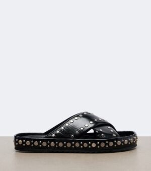 FENDI Studded Leather Slides