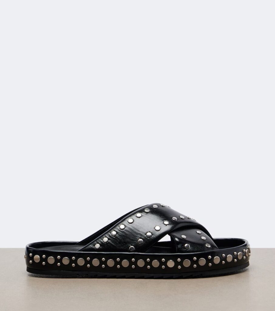 Studded Leather Slides Full Size Image 1