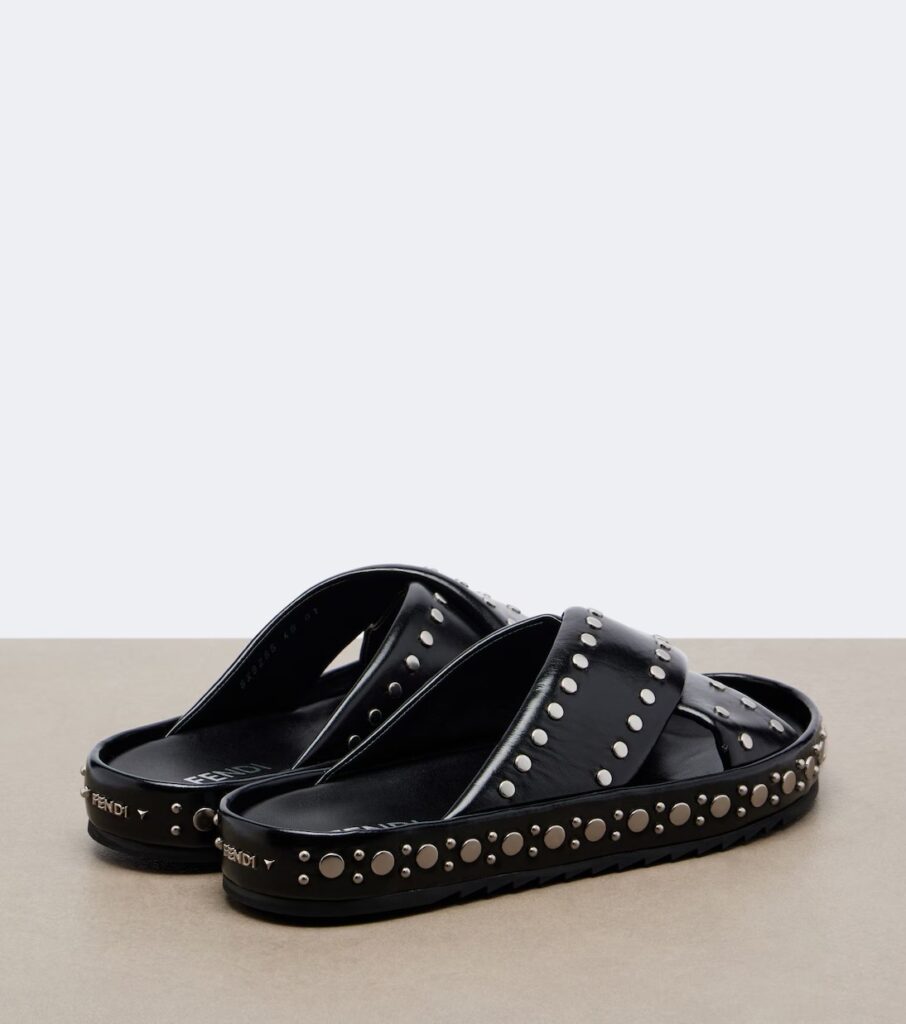 Studded Leather Slides Full Size Image 3