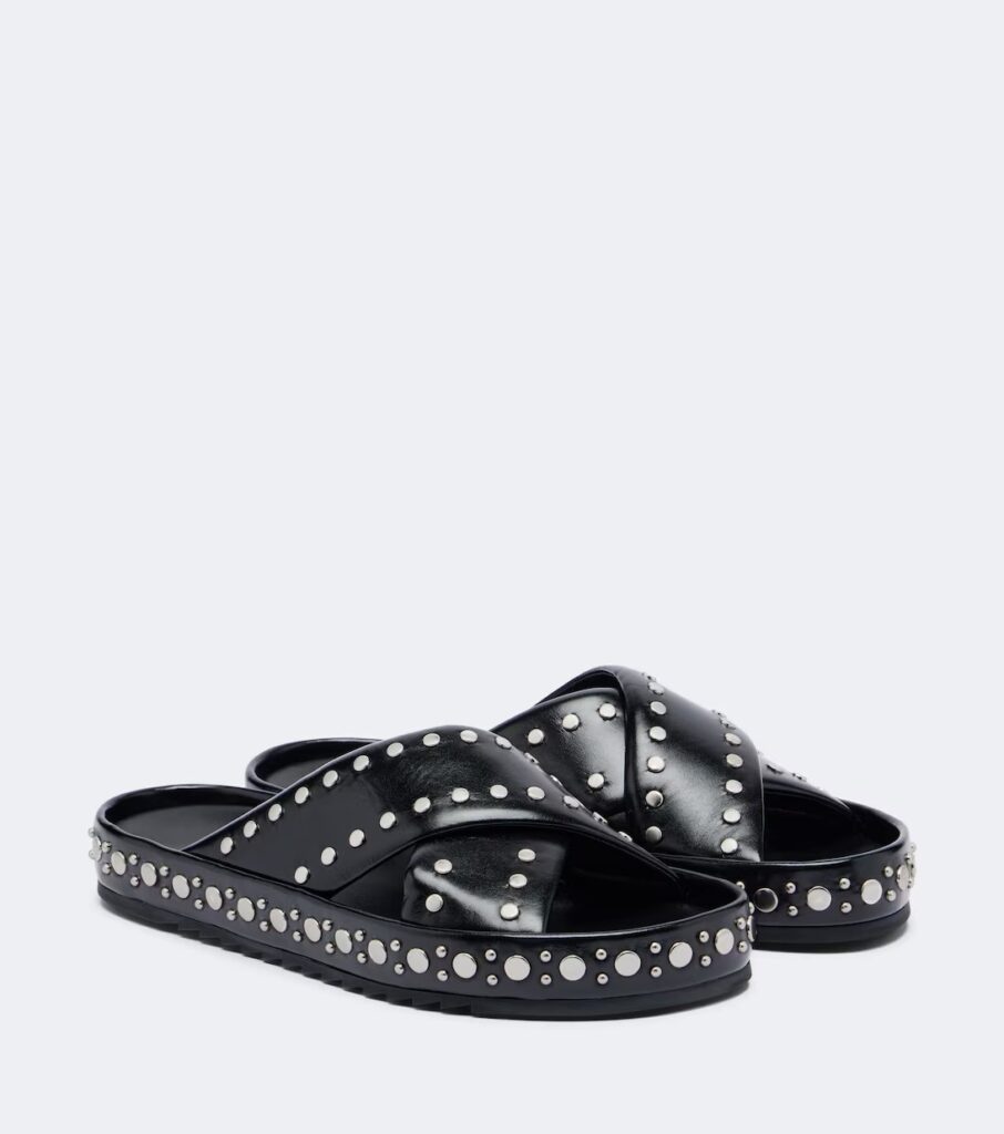 Studded Leather Slides Full Size Image 2