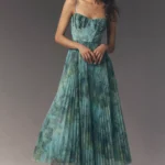 Amara Corset Pleated Tulle Fit & Flare Midi Dress Thumbnail 1