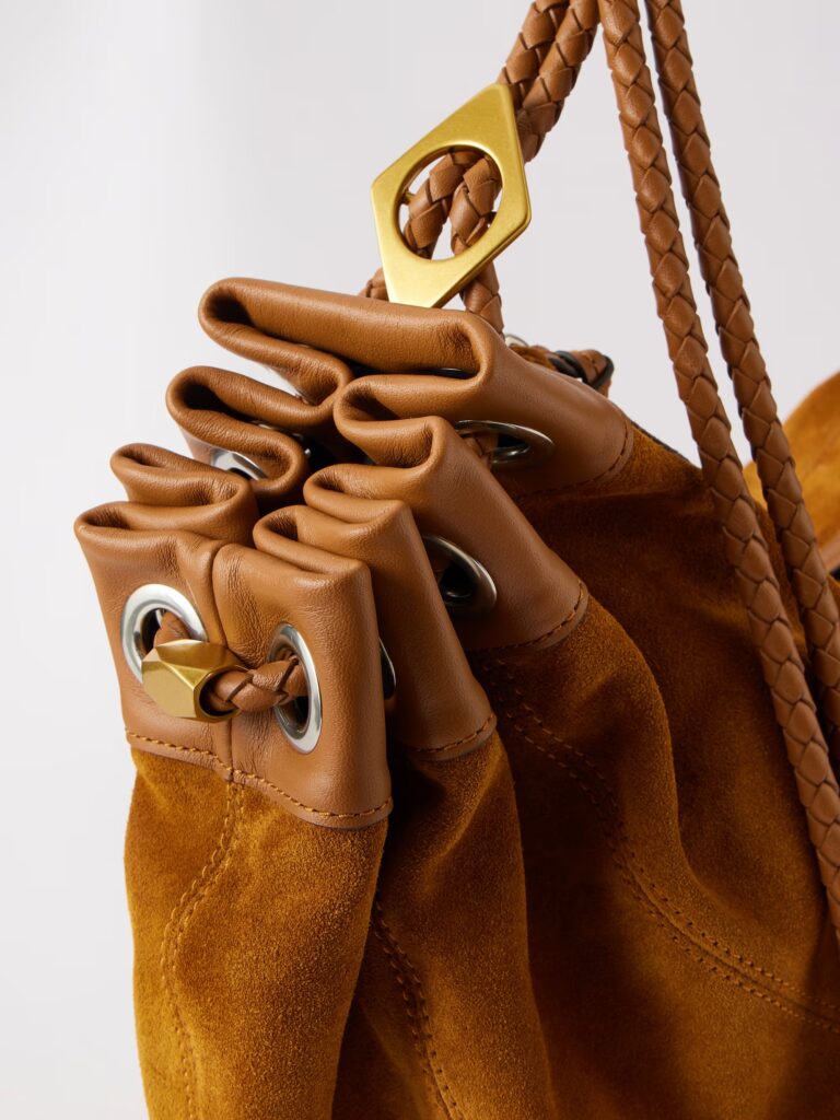 Maia Large Braided Suede Shoulder Bag Full Size Image 4