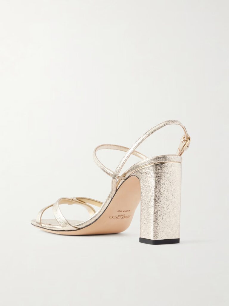 Elsy 85 Metallic Leather Sandals Full Size Image 4