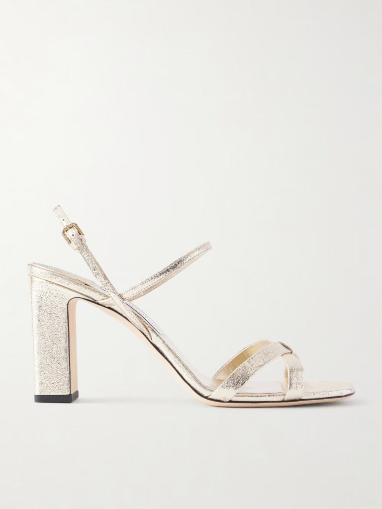Elsy 85 Metallic Leather Sandals Full Size Image 1