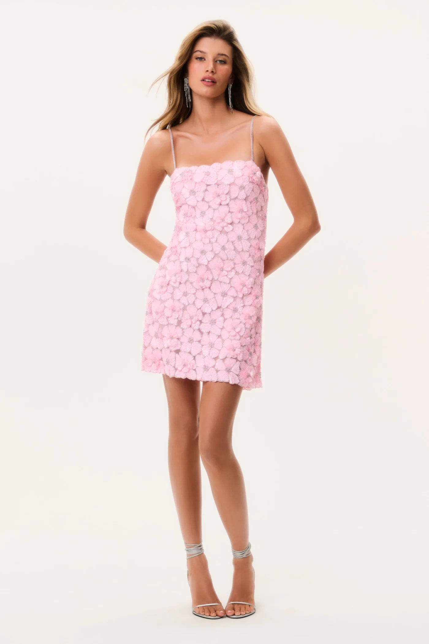 LOVESHACKFANCY Aleria Hand-Beaded Sequin Mini Dress