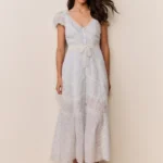 Aurela Floral Cotton Midi Dress Thumbnail 1