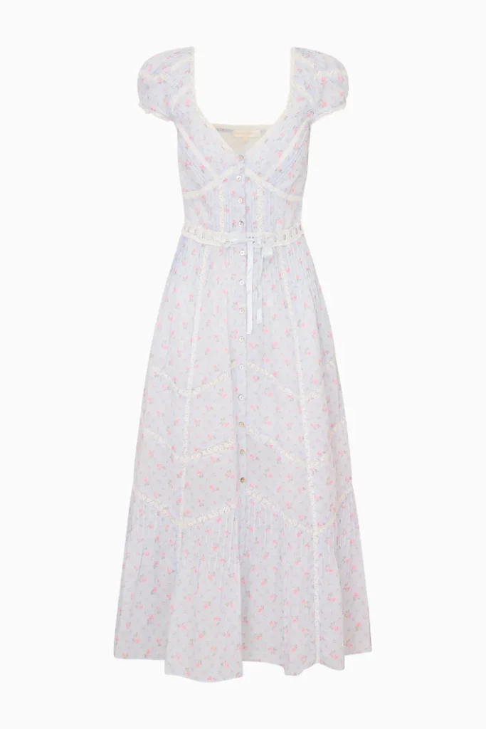 Aurela Floral Cotton Midi Dress Full Size Image 3
