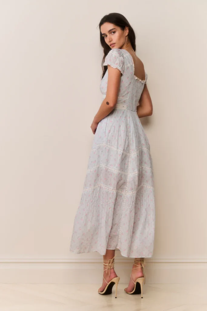 Aurela Floral Cotton Midi Dress Full Size Image 4