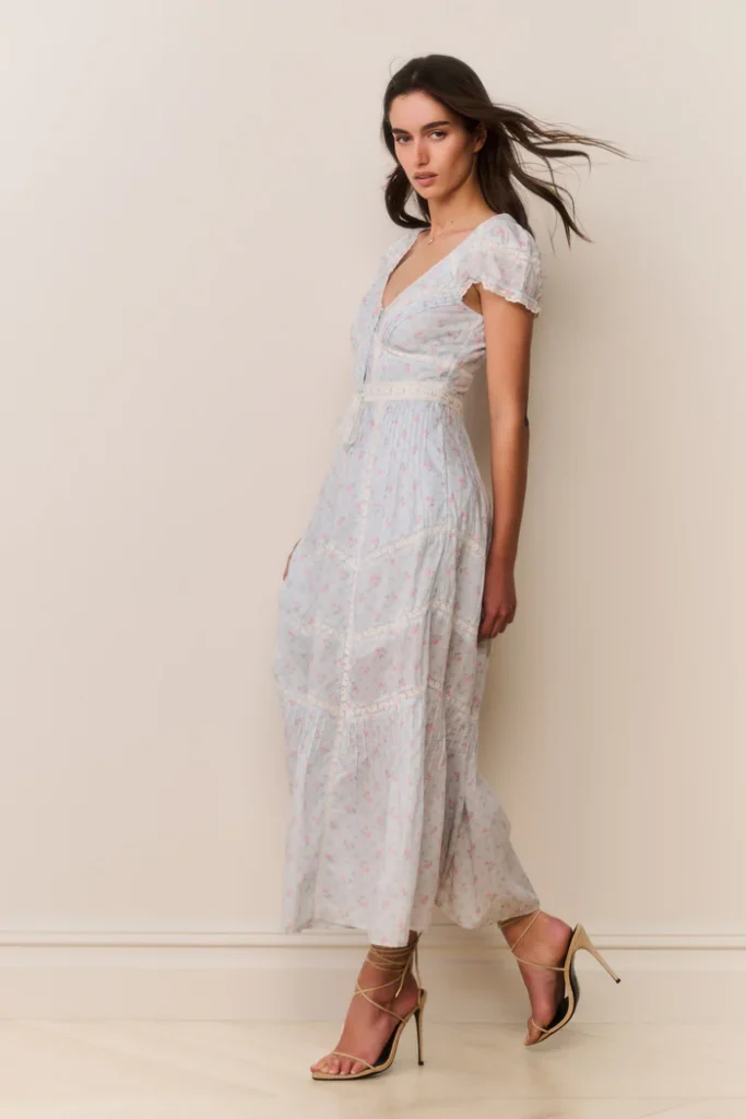 Aurela Floral Cotton Midi Dress Full Size Image 5