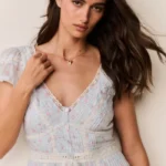 Aurela Floral Cotton Midi Dress Thumbnail 6