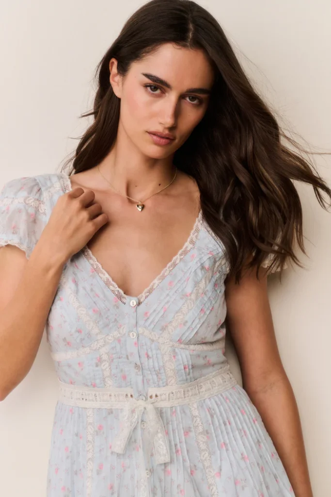 Aurela Floral Cotton Midi Dress Full Size Image 6