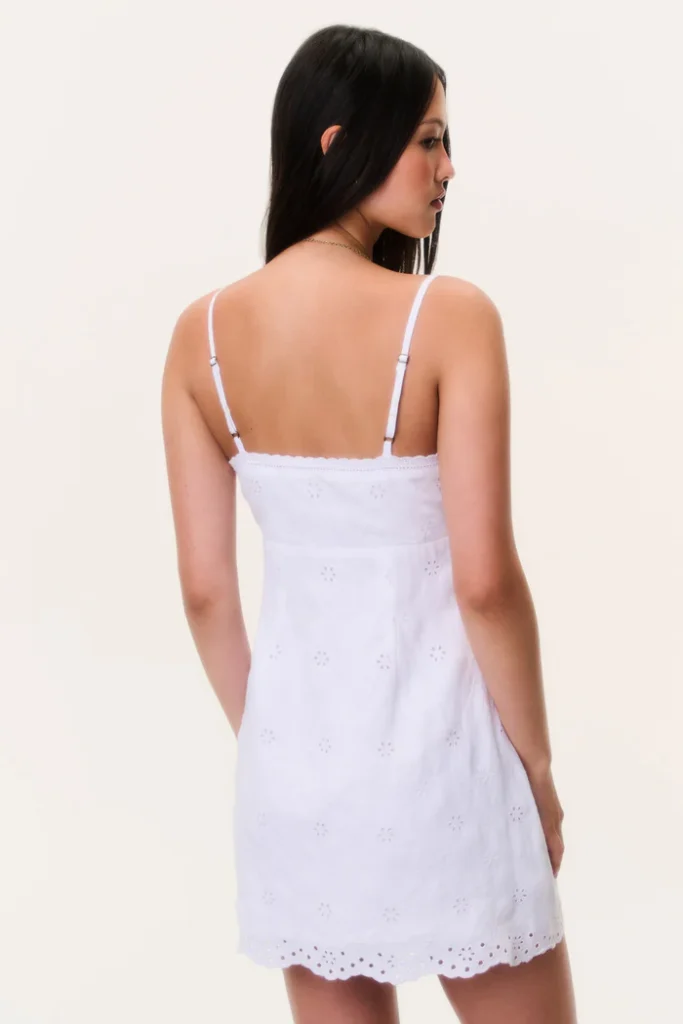 Becklyn Eyelet Linen Mini Dress Full Size Image 4