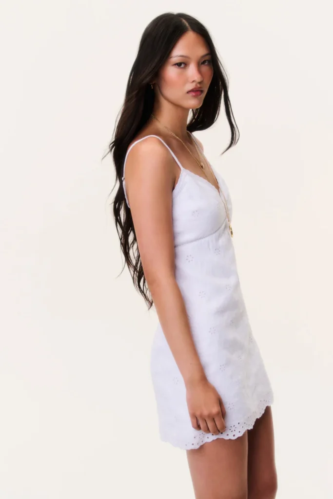 Becklyn Eyelet Linen Mini Dress Full Size Image 5