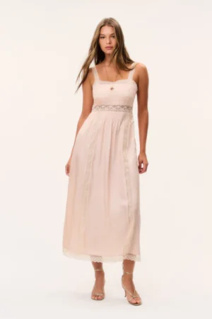 LOVESHACKFANCY Cerys Silk Lace-trimmed Maxi Dress