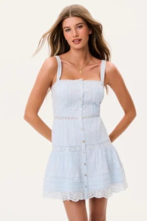 LOVESHACKFANCY Charlize Cotton Mini Dress