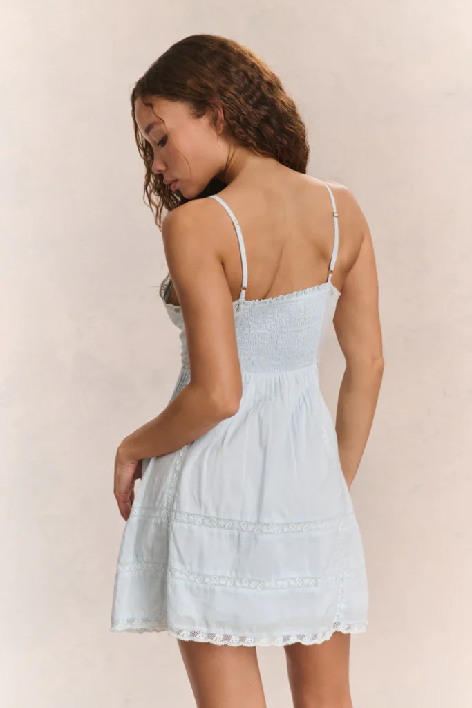 Docila Heritage Lace-Trim Cotton Mini Dress Full Size Image 4