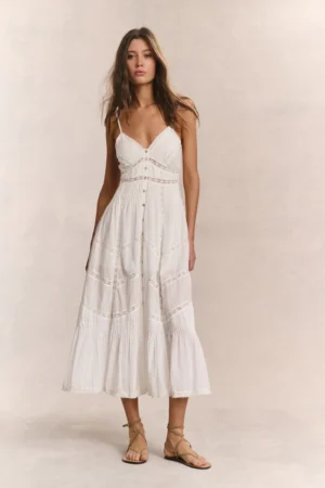 LOVESHACKFANCY Esilda Heritage Cotton Midi Dress