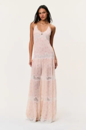 LOVESHACKFANCY Kieva Floral Cotton-Silk Maxi Dress