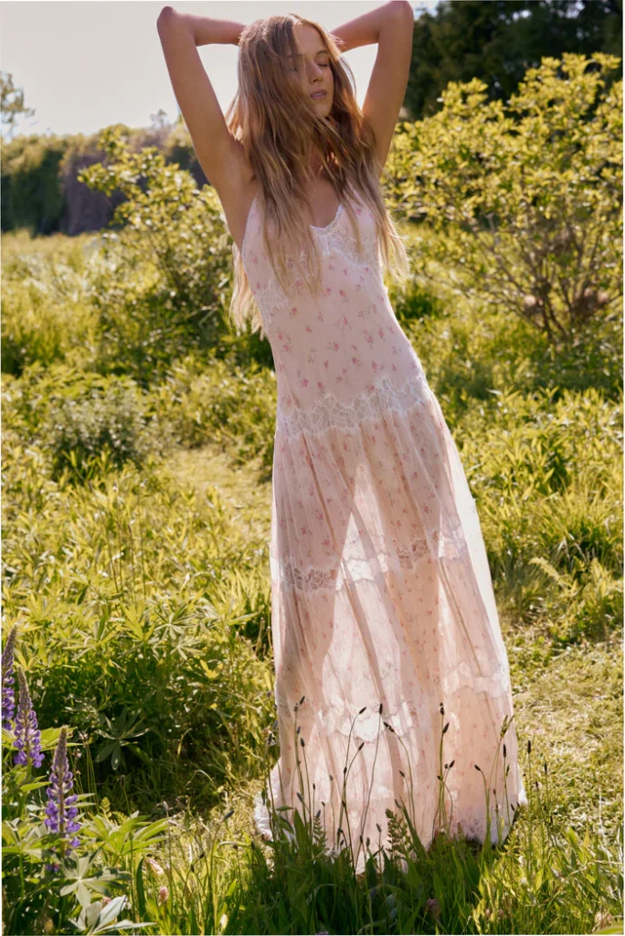 Kieva Floral Cotton-Silk Maxi Dress Full Size Image 3
