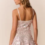 Liria Vanilla Blush Sequin Mini Dress Thumbnail 3