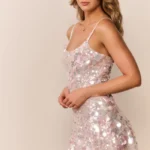Liria Vanilla Blush Sequin Mini Dress Thumbnail 4