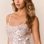 Liria Vanilla Blush Sequin Mini Dress Thumbnail 5