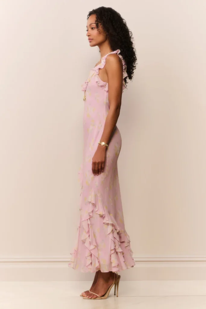 Roseline Floral Chiffon Maxi Dress Full Size Image 6