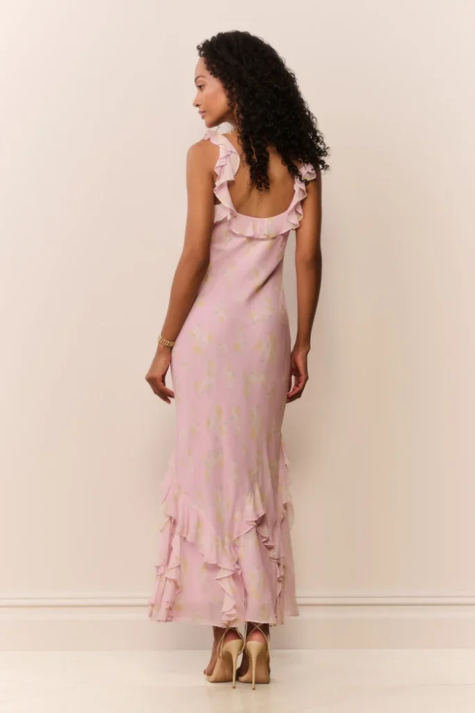 Roseline Floral Chiffon Maxi Dress Full Size Image 4