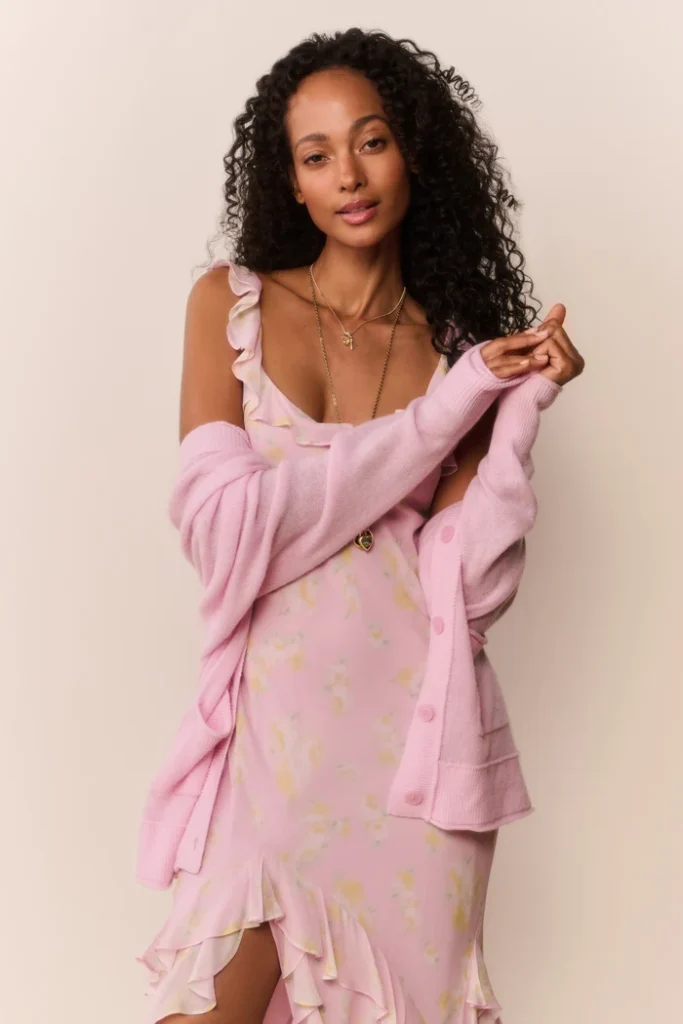Roseline Floral Chiffon Maxi Dress Full Size Image 5