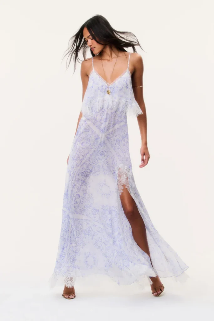 Stelline Sheer Silk Maxi Dress Full Size Image 2