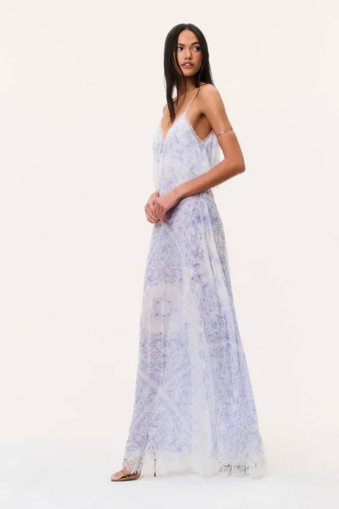 Stelline Sheer Silk Maxi Dress Full Size Image 3
