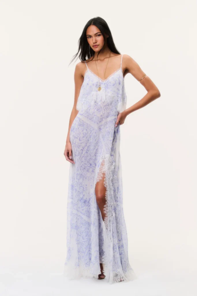 Stelline Sheer Silk Maxi Dress Full Size Image 5