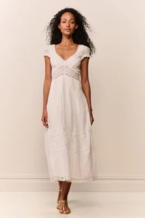 LOVESHACKFANCY Suvi Heritage Midi Dress