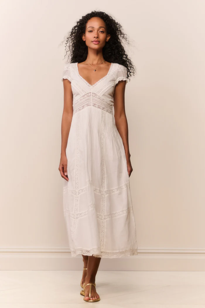 LOVESHACKFANCY Suvi Heritage Midi Dress
