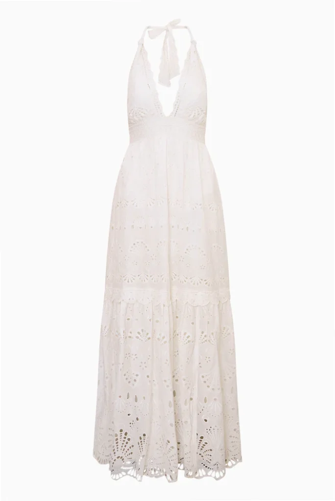 Trix Eyelet Halter Maxi Dress Full Size Image 4