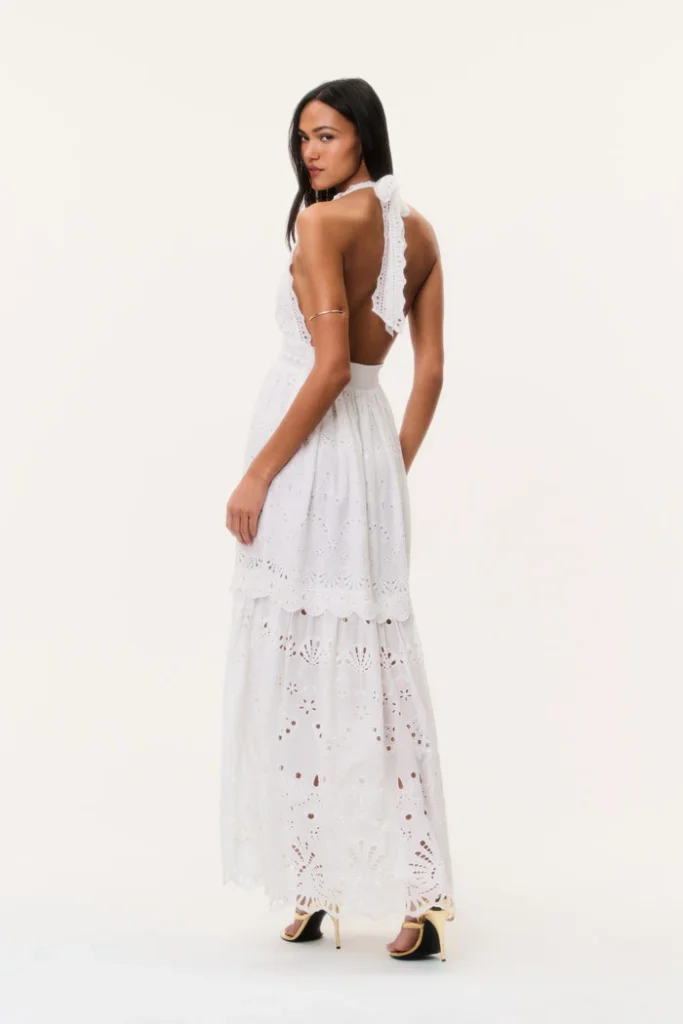 Trix Eyelet Halter Maxi Dress Full Size Image 5