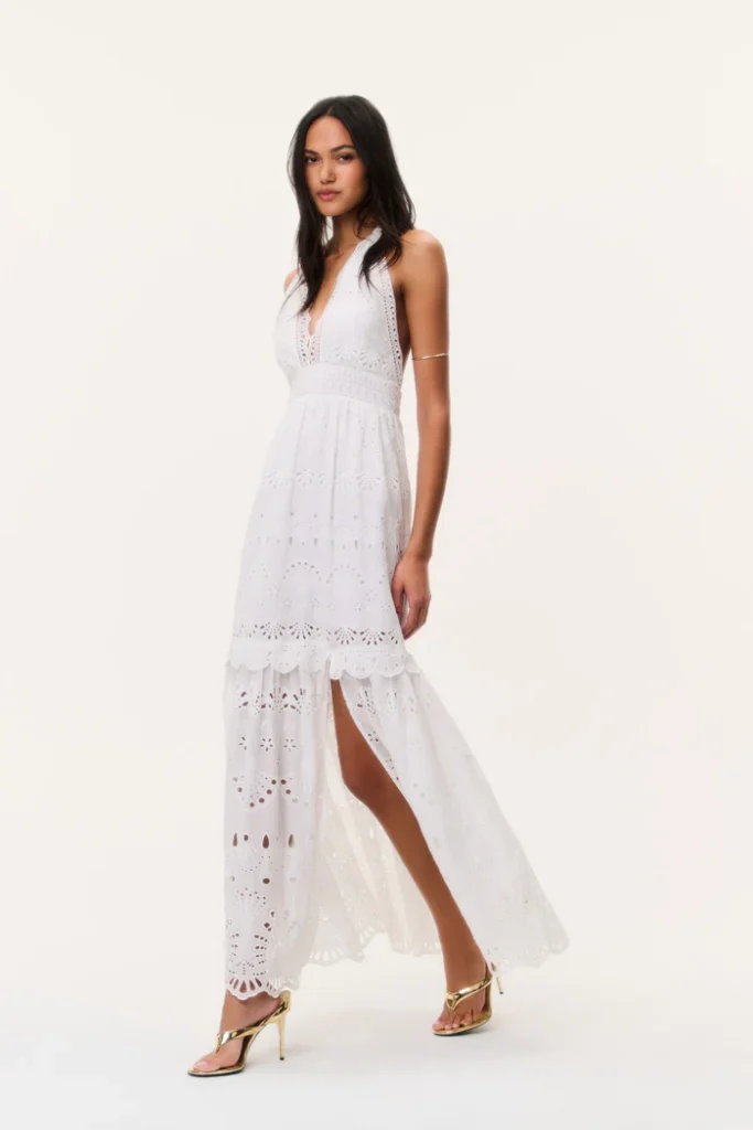 Trix Eyelet Halter Maxi Dress Full Size Image 6