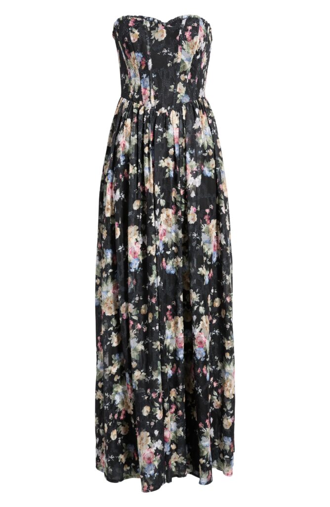 Remi Floral Corset Maxi Gown Full Size Image 5