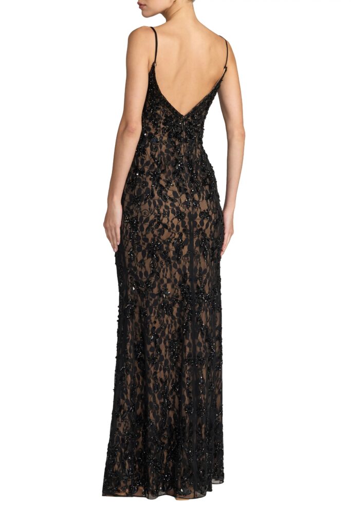 Embellished Sleeveless Sweetheart Neck Gown Full Size Image 2