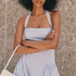Poplin Halter Midi Dress Thumbnail 3