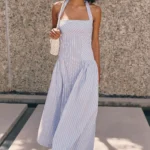Poplin Halter Midi Dress Thumbnail 1