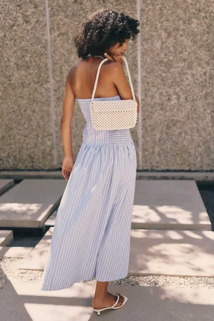 Poplin Halter Midi Dress Full Size Image 2